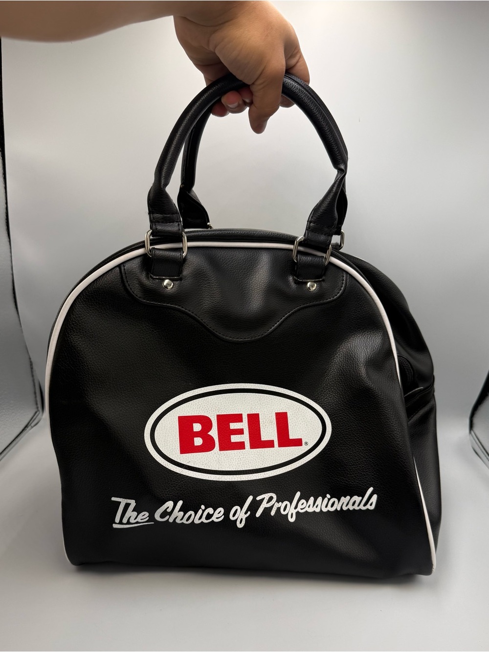 Bell Leather Helmet Bag in black "the choice of professionals"